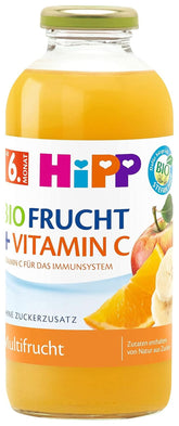 Hipp Băuturi organice cu suc de fructe +, multifructe cu vitamina C, pachet de 6 (6 x 0,5 L) Mama si Copilul Naty Shop 6 x 500 ml Multifruct